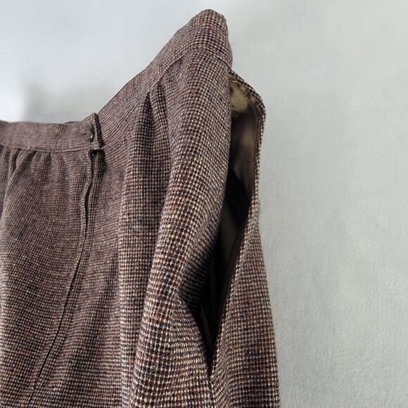 Pendleton Vintage‎ Pure Virgin Wool Size 6? Pencil Skirt Brown Pockets Zip Back - Picture 9 of 10